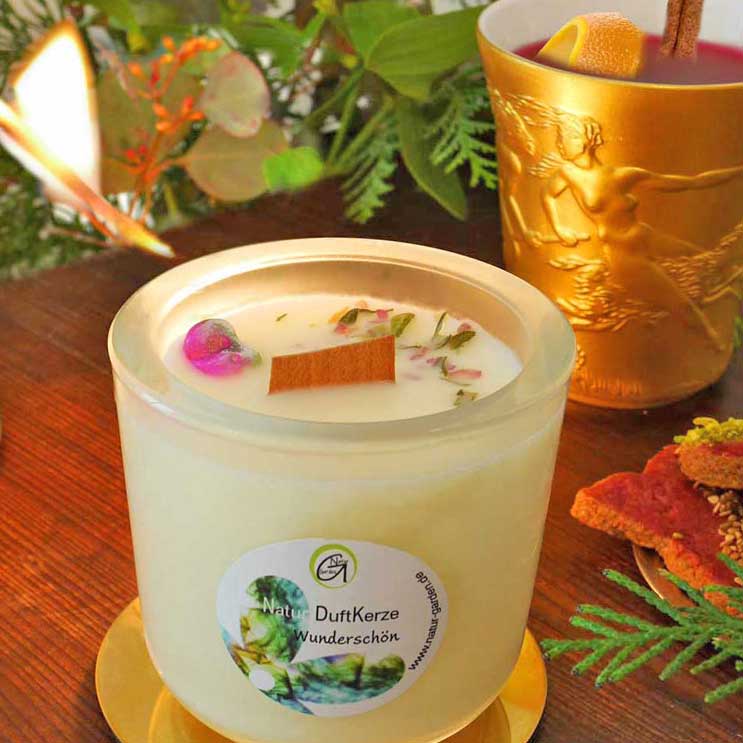 Natur Duftkerze Wunderschön - ein Präsent, die in Erinnerung bleibt.