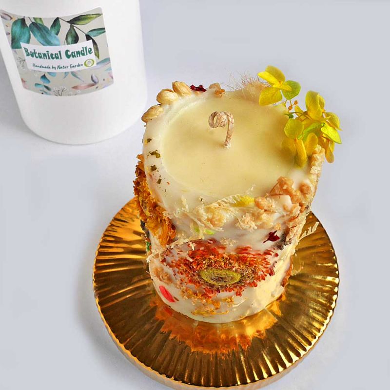 Botanical Candle Unikat Geschenkidee Botanical Candle veganes Geschenk