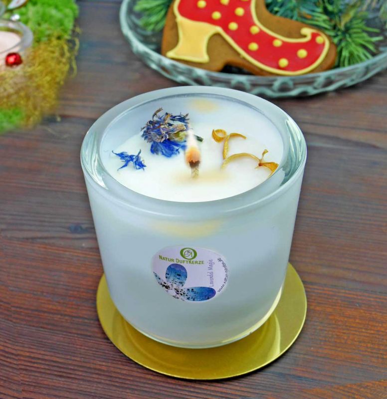 Lavendel Magie Natur Duftkerze mit reinen ätherischen Ölen 200ml