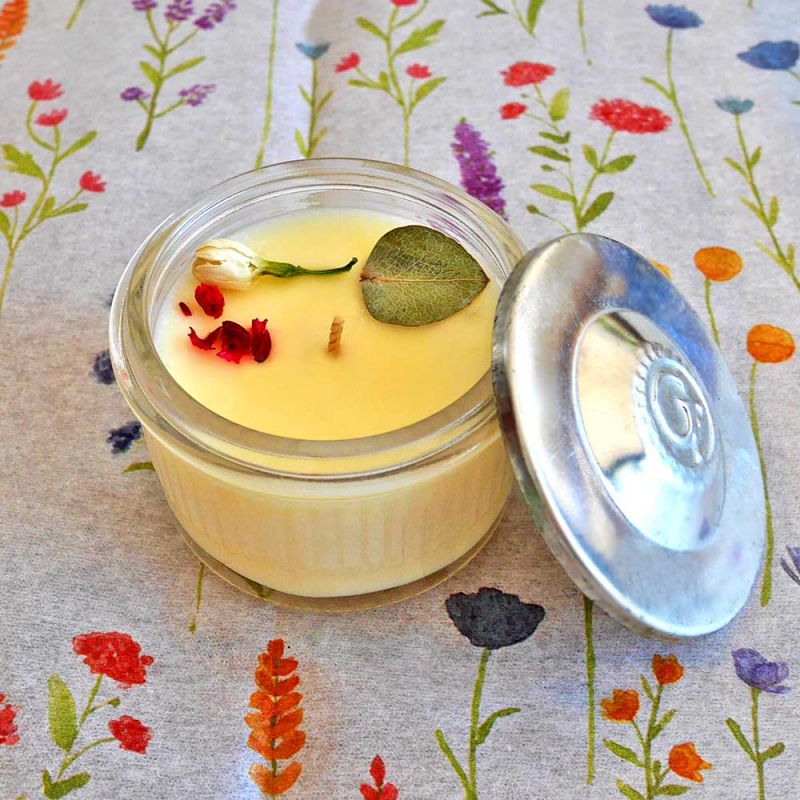 Mini Bio Duftkerze "Merci" mit Deckel