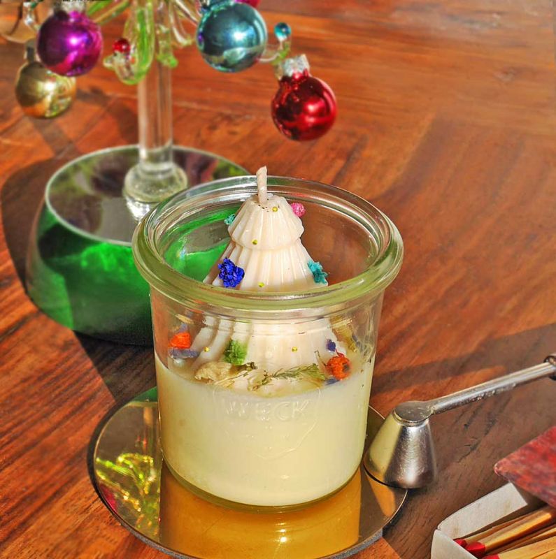 Natur Duftkerze Baum im Weckglas X-Mas