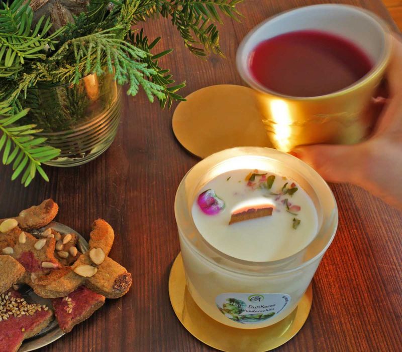 Wunderschön Natur Duftkerze Holzdocht & reine ätherische Öle 200ml