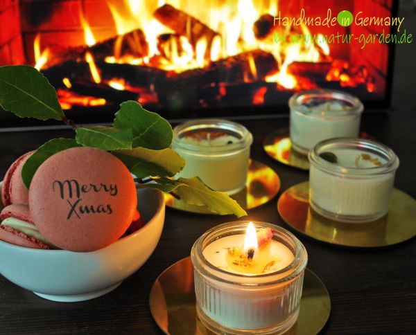 Weihnachtsgeschenk Mini Bio Duftkerze Merry Christmas